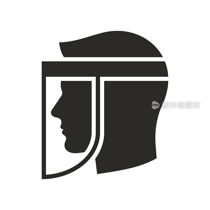 Face shield icon. Protective face mask. PPE.